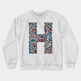 Tropical Letter H Crewneck Sweatshirt